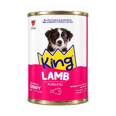 King  Kuzu Etli Yavru Köpekler İçin Yaş Mama 400 gr