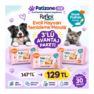 Reflex Kedi Ve Köpekler Için Çok Amaçlı Hijyenik Temizleme Mendili 10'lu Paket x 3 Adet