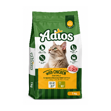 Adios yetişkin tavuklu (Açık mama) 1 kg